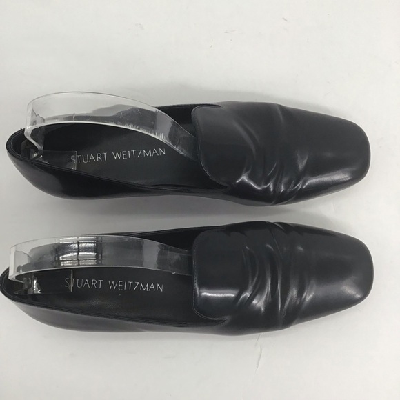 Stuart Weitzman Myguy Leather Loafer Casual Career Black Made in Spain size 8M - Picture 5 of 10